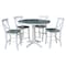 International Concepts Round 36 in Rd Extend Dining Table, 4 X-Back Stools, White/Heather Gray, 36 W, 48 L, 36.1 in H, Wood K05-36RXT-27B-S6132-4 - alternate 1